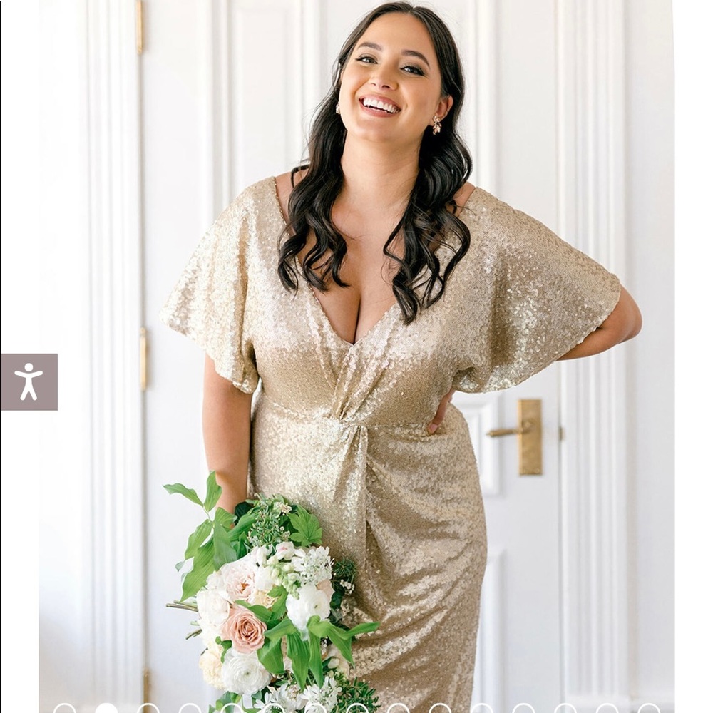 Revelry Sequin dress in Champagne Gold